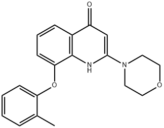 4(1H)-Quinolinone, 8-(2-methylphenoxy)-2-(4-morpholinyl)- Struktur