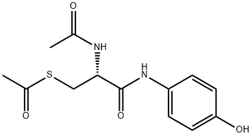 Ethanethioic acid, S-[(2R)-2-(acetylamino)-3-[(4-hydroxyphenyl)amino]-3-oxopropyl] ester Struktur