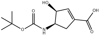 rac-(3R,4S)-4-{[(tert-butoxy)carbonyl]amino}-3-hydroxycyclopent-1-ene-1-carboxylic acid, cis|