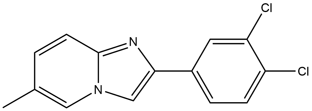2-(3,4-二氯苯基)-6-甲基咪唑并[1,2-A]吡啶, 352637-48-0, 结构式