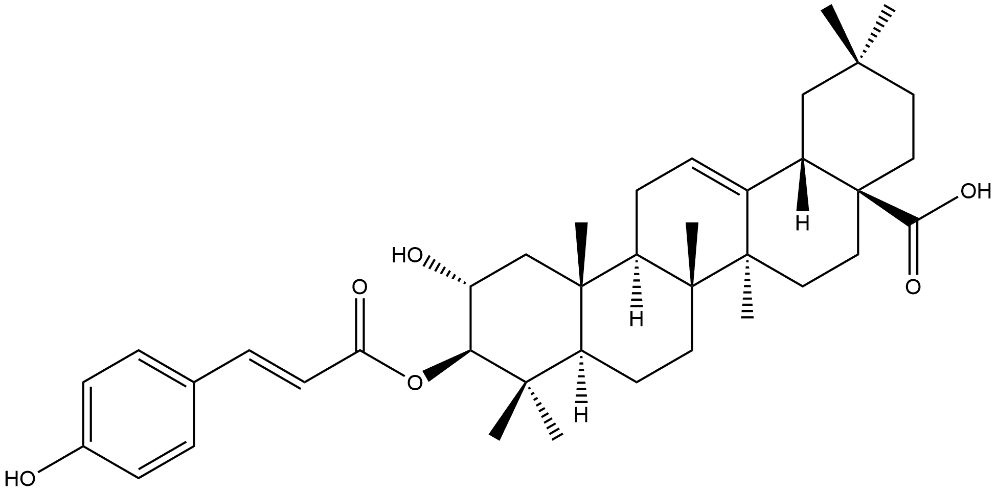 3-beta-O-(trans-p-Coumaroyl)maslinic acid Struktur