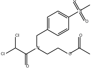 Acetamide, N-[2-(acetyloxy)ethyl]-2,2-dichloro-N-[[4-(methylsulfonyl)phenyl]methyl]- Struktur