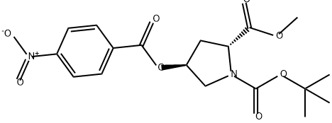 1,2-Pyrrolidinedicarboxylic acid, 4-[(4-nitrobenzoyl)oxy]-, 1-(1,1-dimethylethyl) 2-methyl ester, (2R,4S)-,361367-93-3,结构式
