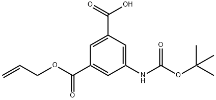 5-[(tert-butyloxycarbonyl)amino]-isophthalic acid mono allyl ester 结构式