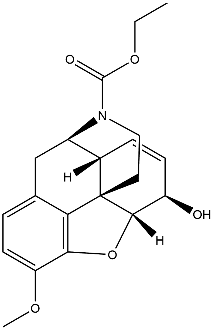 Morphinan-17-carboxylic acid, 7,8-didehydro-4,5-epoxy-6-hydroxy-3-methoxy-, ethyl ester, (5α,6α)- Struktur