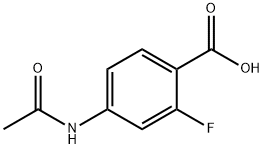 4-乙酰氨基-2-氟苯甲酸,364-84-1,结构式