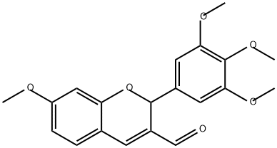 2H-1-Benzopyran-3-carboxaldehyde, 7-methoxy-2-(3,4,5-trimethoxyphenyl)- 结构式