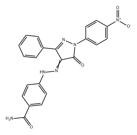 Benzamide, 4-[2-[1,5-dihydro-1-(4-nitrophenyl)-5-oxo-3-phenyl-4H-pyrazol-4-ylidene]hydrazinyl]- Structure