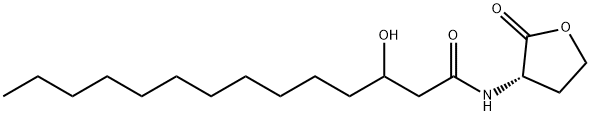 Tetradecanamide, 3-hydroxy-N-[(3S)-tetrahydro-2-oxo-3-furanyl]- Struktur