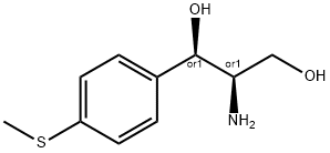 rac-(1R*,2R*)-2-アミノ-1-(4-メチルチオフェニル)-1,3-プロパンジオール 化学構造式