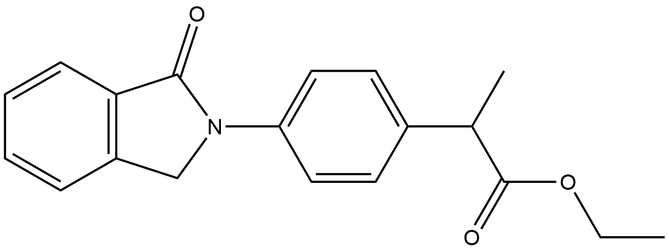 Benzeneacetic acid, 4-(1,3-dihydro-1-oxo-2H-isoindol-2-yl)-α-methyl-, ethyl ester 化学構造式