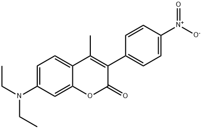 2H-1-Benzopyran-2-one, 7-(diethylamino)-4-methyl-3-(4-nitrophenyl)- 结构式