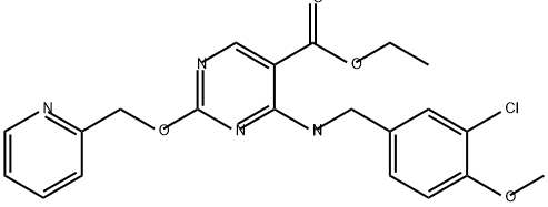 5-Pyrimidinecarboxylic acid, 4-[[(3-chloro-4-methoxyphenyl)methyl]amino]-2-(2-pyridinylmethoxy)-, ethyl ester