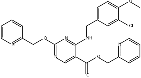 5-Pyrimidinecarboxylic acid, 4-[[(3-chloro-4-methoxyphenyl)methyl]amino]-2-(2-pyridinylmethoxy)-, 2-pyridinylmethyl ester