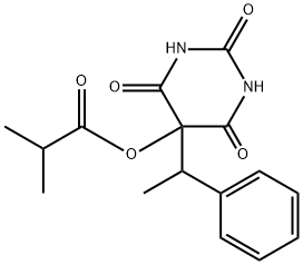 5-Isobutyryloxy-5-(α-methylbenzyl)-2,4,6(1H,3H,5H)-pyrimidinetrione Structure