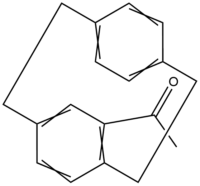 Ethanone, 1-tricyclo[8.2.2.24,7]hexadeca-4,6,10,12,13,15-hexaen-5-yl-, (S)- Structure