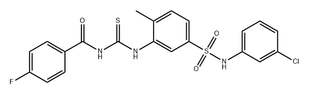 Benzamide, N-[[[5-[[(3-chlorophenyl)amino]sulfonyl]-2-methylphenyl]amino]thioxomethyl]-4-fluoro-|N-((5-(N-(3-氯苯基)氨磺酰基)-2-甲基苯基)氨基甲酰基)-4-氟苯甲酰胺