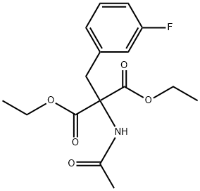 Propanedioic acid, 2-(acetylamino)-2-[(3-fluorophenyl)methyl]-, 1,3-diethyl ester 化学構造式