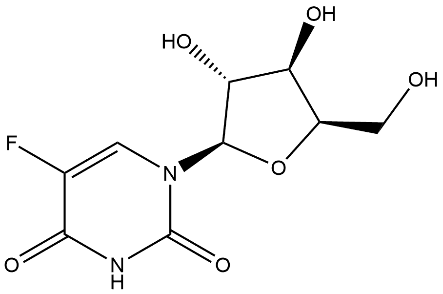 2,4(1H,3H)-Pyrimidinedione, 5-fluoro-1-β-D-xylofuranosyl- 结构式