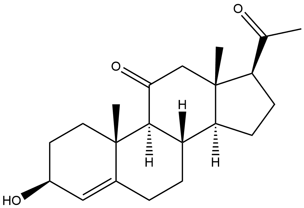 Pregn-4-ene-11,20-dione, 3-hydroxy-, (3β)- (9CI) 结构式