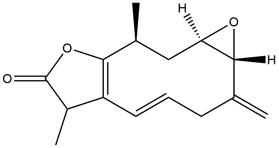 1,2-环氧-10(14)-呋喃吉玛烯-6-酮, 383368-24-9, 结构式