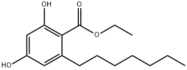 2,4-二羟基,6-庚烷基苯甲酸乙酯, 38862-66-7, 结构式