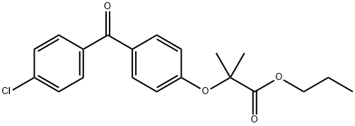 Propanoic acid, 2-[4-(4-chlorobenzoyl)phenoxy]-2-methyl-, propyl ester Structure