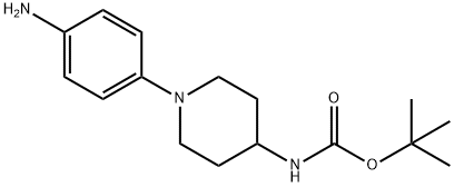 Carbamic acid, N-[1-(4-aminophenyl)-4-piperidinyl]-, 1,1-dimethylethyl ester Structure