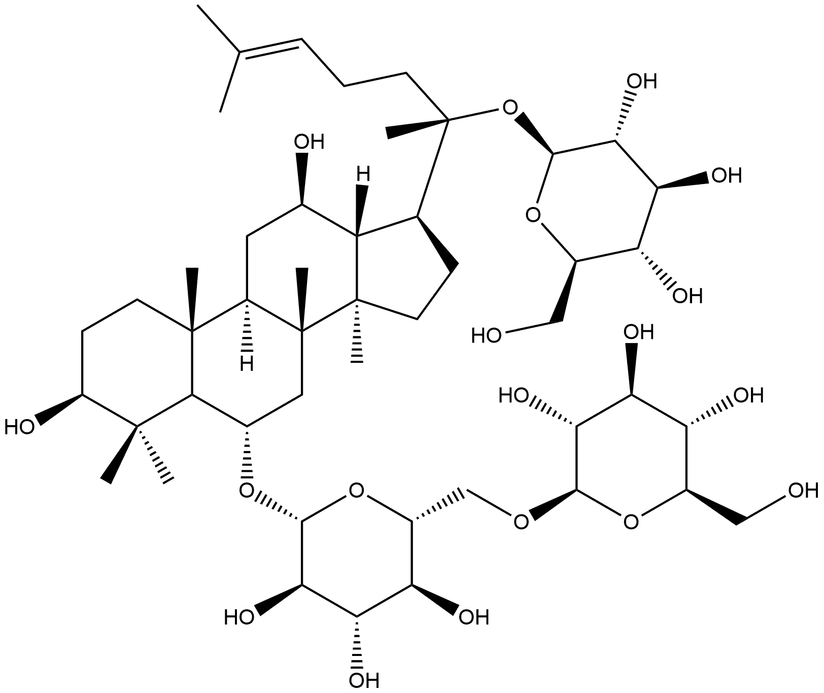 三七皂苷M, 394246-74-3, 结构式