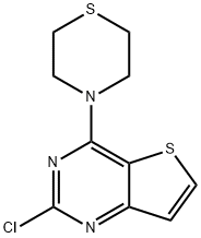Thieno[3,2-d]pyrimidine, 2-chloro-4-(4-thiomorpholinyl)- Structure