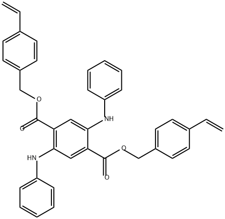 1,4-Benzenedicarboxylic acid, 2,5-bis(phenylamino)-, 1,4-bis[(4-ethenylphenyl)methyl] ester Struktur
