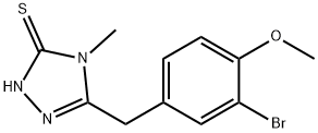 3H-1,2,4-Triazole-3-thione, 5-[(3-bromo-4-methoxyphenyl)methyl]-2,4-dihydro-4-methyl- Structure