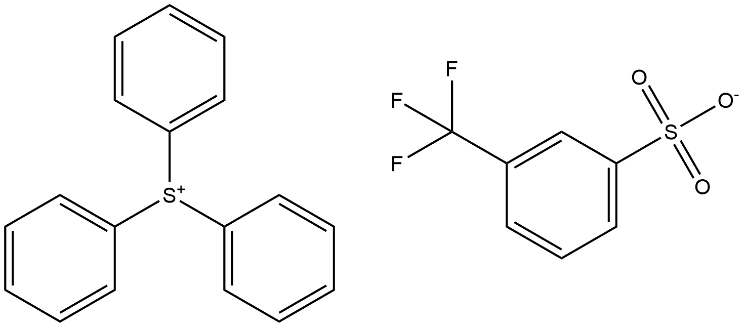 三苯基硫鎓间三氟甲基苯磺酸盐 结构式