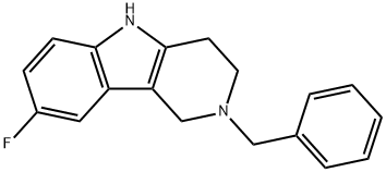 1H-Pyrido[4,3-b]indole, 8-fluoro-2,3,4,5-tetrahydro-2-(phenylmethyl)- Structure
