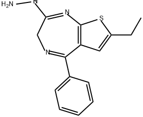 3H-Thieno[2,3-e]-1,4-diazepine, 7-ethyl-2-hydrazinyl-5-phenyl-