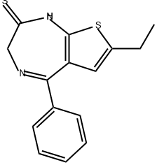2H-Thieno[2,3-e]-1,4-diazepine-2-thione, 7-ethyl-1,3-dihydro-5-phenyl- Structure