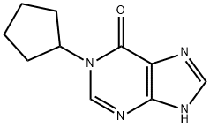 1-Cyclopentyl-1,7-dihydro-6H-purin-6-one 结构式
