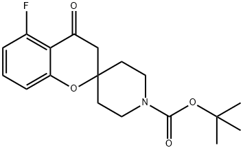 Spiro[2H-1-benzopyran-2,4'-piperidine]-1'-carboxylic acid, 5-fluoro-3,4-dihydro-4-oxo-, 1,1-dimethylethyl ester Struktur