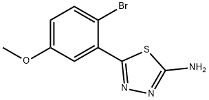 5-(2-Bromo-5-methoxyphenyl)-1,3,4-thiadiazol-2-amine 化学構造式