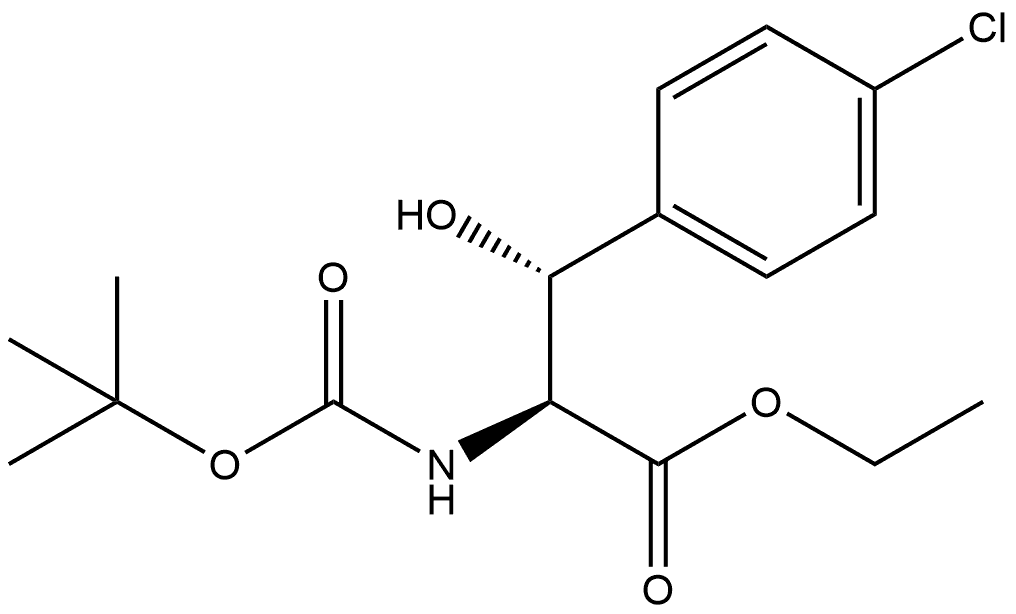 L-Phenylalanine, 4-chloro-N-[(1,1-dimethylethoxy)carbonyl]-β-hydroxy-, ethyl ester, (βR)-,401895-86-1,结构式