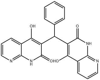 1,8-Naphthyridin-2(1H)-one,3,3-(phenylmethylene)bis[4-hydroxy-(9CI) Struktur