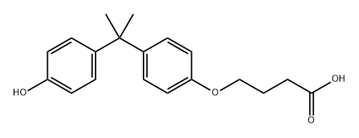 Butanoic acid, 4-[4-[1-(4-hydroxyphenyl)-1-methylethyl]phenoxy]- Struktur