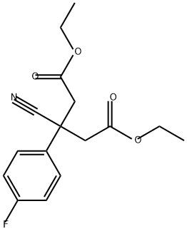戊二酸,3-氰基-3-(4-氟苯基)-,1,5-二乙酯,40877-78-9,结构式