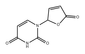 2,4(1H,3H)-Pyrimidinedione, 1-(2,5-dihydro-5-oxo-2-furanyl)- Struktur
