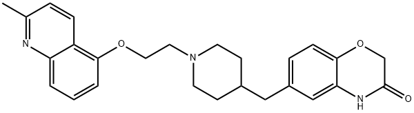 2H-1,4-Benzoxazin-3(4H)-one, 6-[[1-[2-[(2-methyl-5-quinolinyl)oxy]ethyl]-4-piperidinyl]methyl]- Struktur