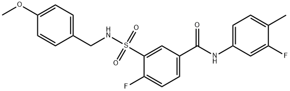 4-Fluoro-n-(3-fluoro-4-methylphenyl)-3-([(4-methoxyphenyl)methyl]sulfamoyl)benzamide Structure