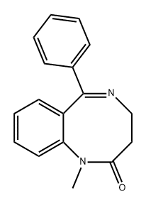1,5-Benzodiazocin-2(1H)-one, 3,4-dihydro-1-methyl-6-phenyl-,42717-80-6,结构式