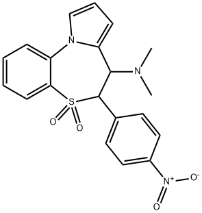 Pyrrolo[2,1-d][1,5]benzothiazepin-7-amine, 6,7-dihydro-N,N-dimethyl-6-(4-nitrophenyl)-, 5,5-dioxide