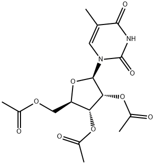 Uridine, 5-methyl-, 2',3',5'-triacetate Struktur