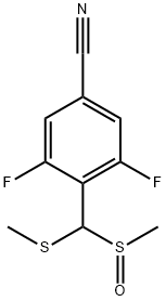 Benzonitrile, 3,5-difluoro-4-[(methylsulfinyl)(methylthio)methyl]- Structure